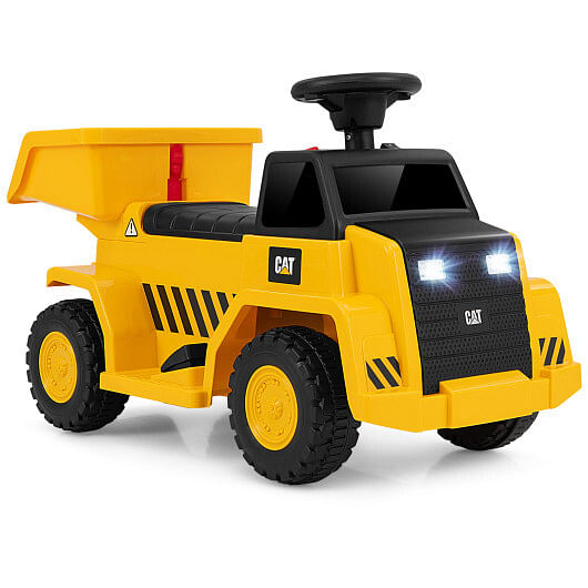 6V Electric Licensed Caterpillar Construction Vehicle with One-Button Start-Yellow