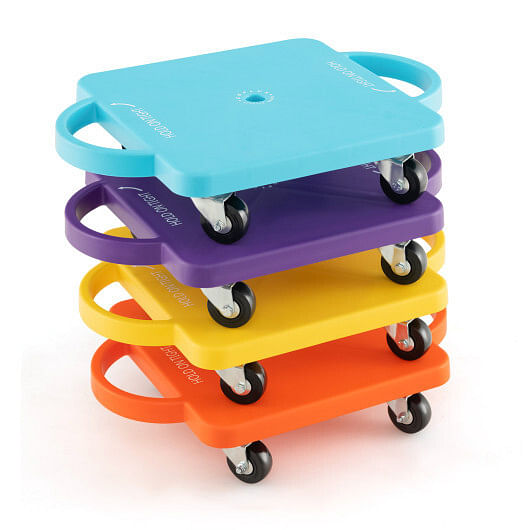 4/6-Pack Kids Scooter Board with Handles and Non-Marring Casters-6 Pack