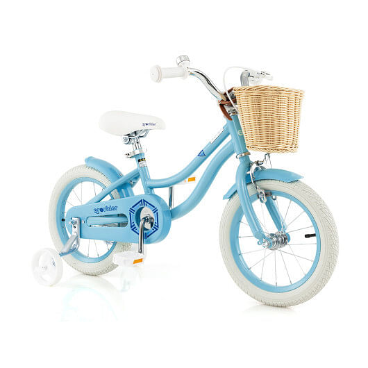 14-Inch Kids Bike with Training Wheels and Adjustable Handlebar Seat-Pink