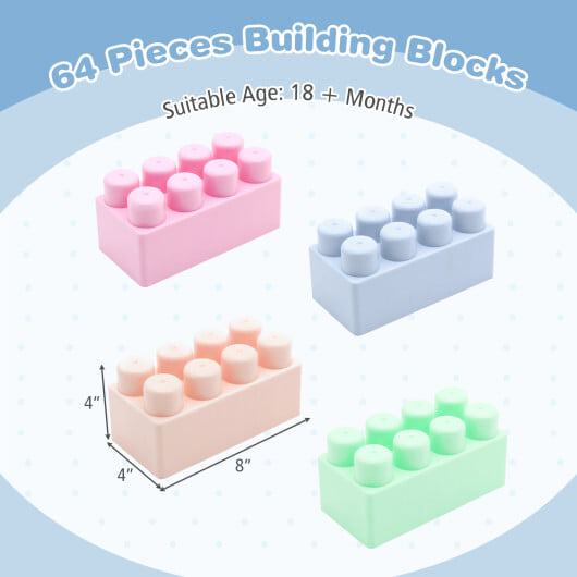 64 pcs Building Blocks for Toddlers Educational Toy - Image 4