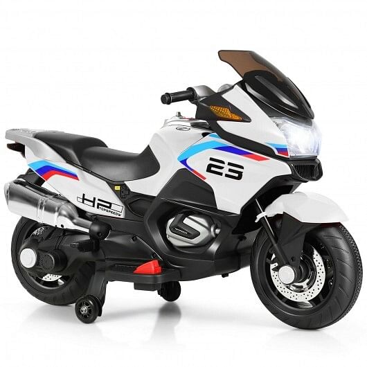 12V Kids Ride On Motorcycle Electric Motor Bike-White