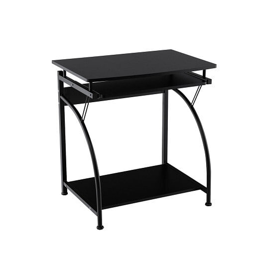 Costway 27.5 Inch Laptop Table Computer Desk for Small Spaces with Pull-out Keyboard Tray