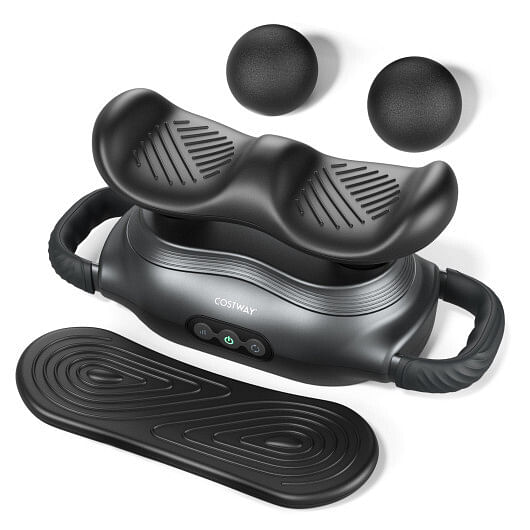 Costway Massage Gun Deep Tissue with 3 Switchable Massage Heads and 3 Modes-Black