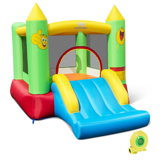 Costway Inflatable Bounce House Kids Blow-up Bouncer with Slide with 480W Blower
