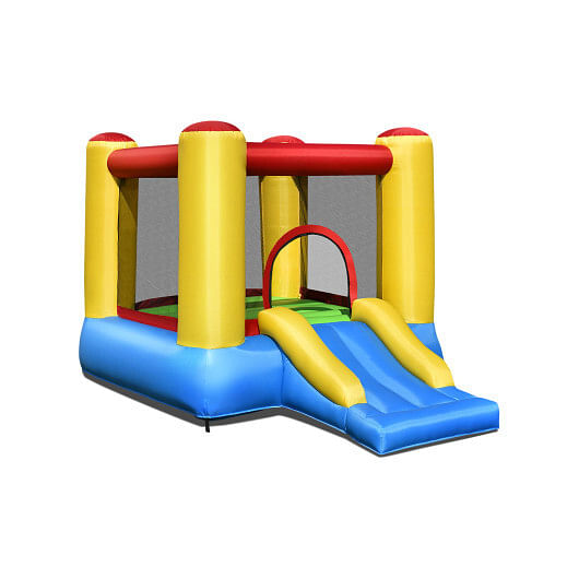 Costway Inflatable Bouncer Kids Bounce House Jumping Castle Slide with 480W Blower