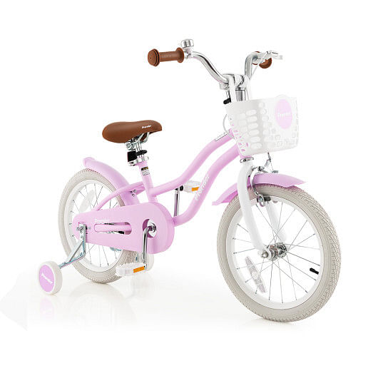 Costway 16” Kids Bike Toddler Adjustable Bicycle with Training Wheel for 4-7 Years Old Purple