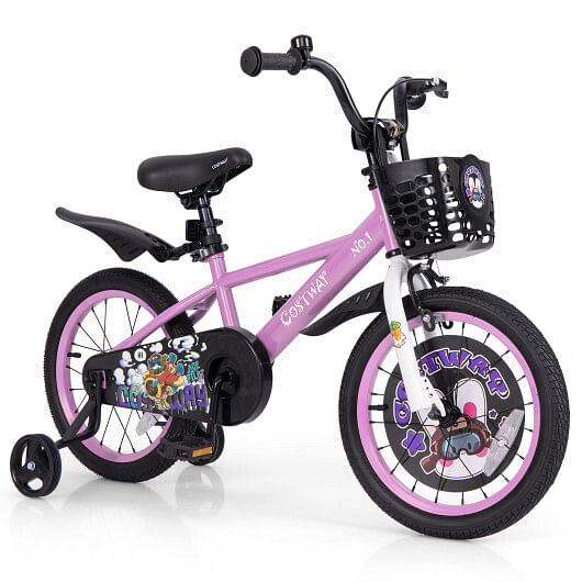 Costway 16 Inch Kids Bike for 4-8 Years Old Sport Bicycle with Adjustable Handlebar and Saddle-16 inches