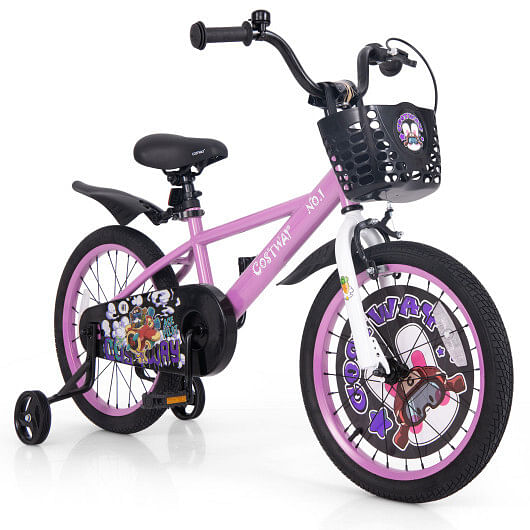 Costway 18 Inch Kids Bike for 4-8 Years Old Sport Bicycle with Adjustable Handlebar and Saddle-18 inches