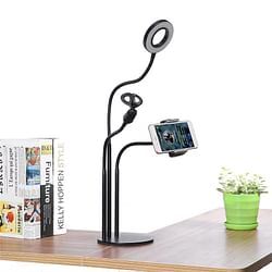 Category: Dropship Mounts & Holders, SKU #1287006, Title: Universal Live Stream Fill Light Desktop Phone Holder Microphone Stand for Xiaomi Mobile Phone