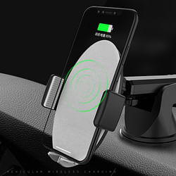Category: Dropship Mounts & Holders, SKU #1344495, Title: Bakeey?„? 10W Qi Wireless Fast Charge Smart Auto Lock Car Dashboard Phone Holder Stand for iPhone X 8