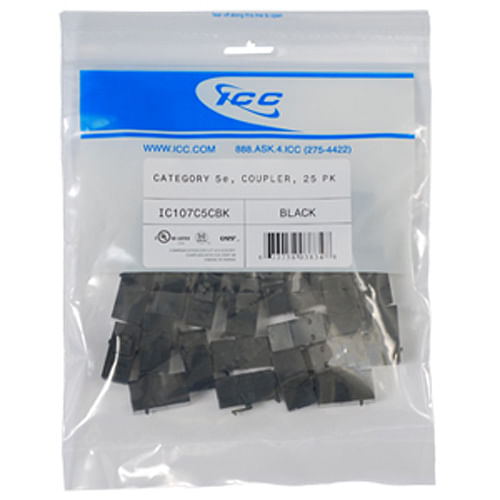 MODULE COUPLER CAT 5e 25 PK BLACK