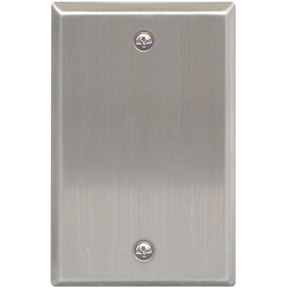 Faceplate 1 gang blank stanless steel