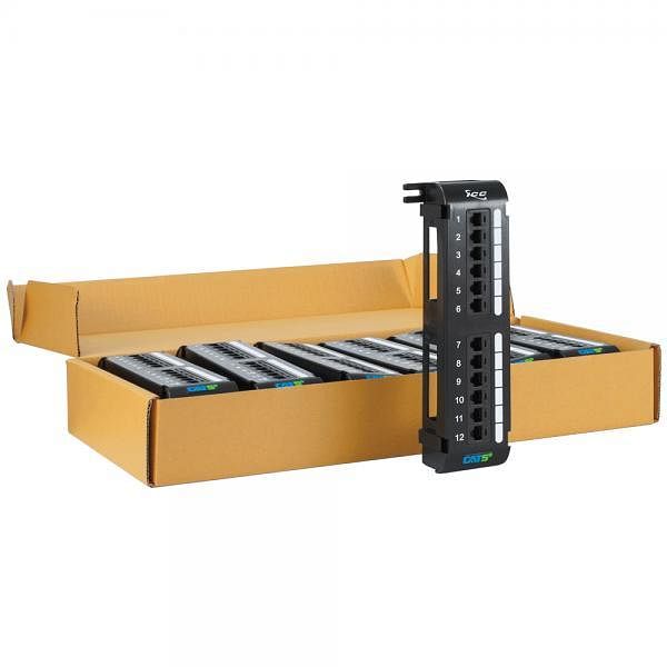 Patch panel vert cat 5e 12-port 6pk