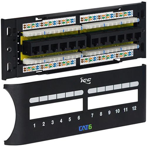 Patch panel cat 6 front 12 port