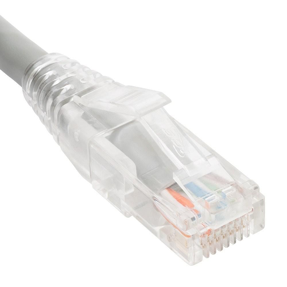 Patch cord cat6 clear boot 7' gray