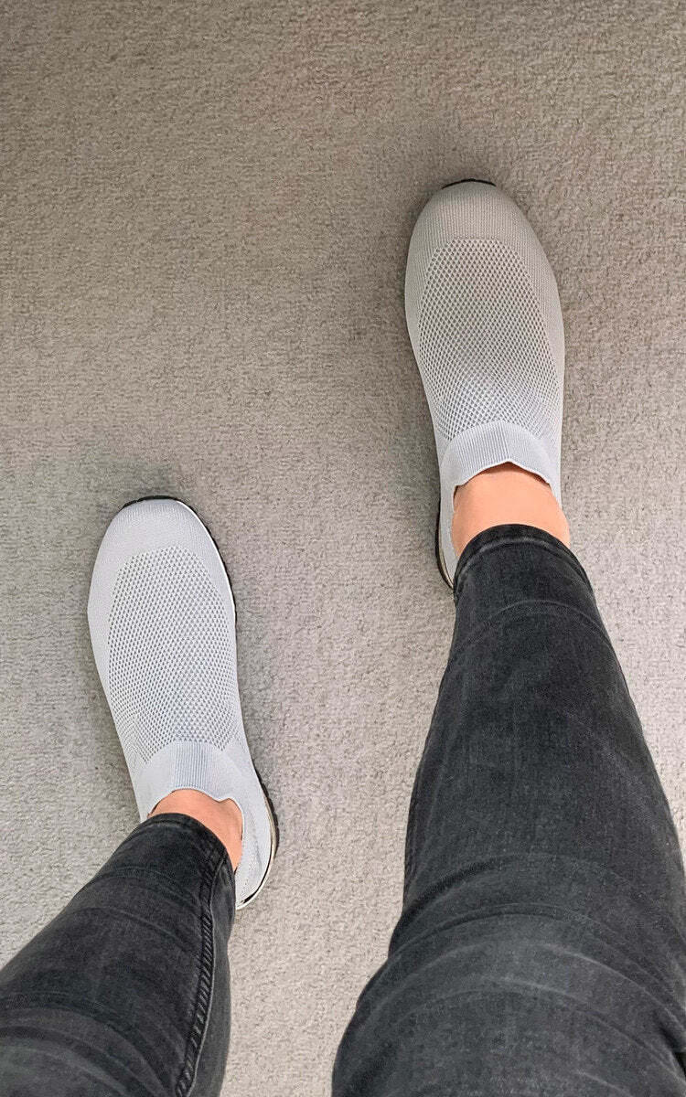 Slip On Sock Wedge Trainers-Black/white / 6 - Image 6
