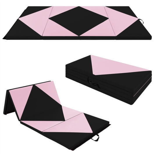 Folding Gymnastics Mat and Portable Floor Balance Beam Set