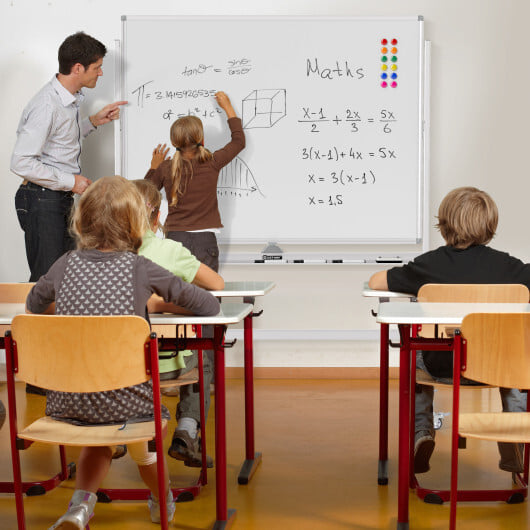 48 x 36 Inches Rolling Double-Sided Whiteboard with Magnetic Surface-White - Color: White - Image 3