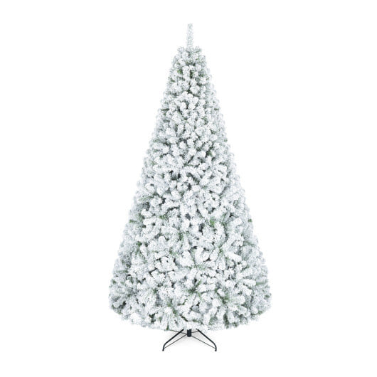 Artificial Snow-Flocked Christmas Tree with Branch Tips-XL - Color: White - Size: 9 ft - Image 4