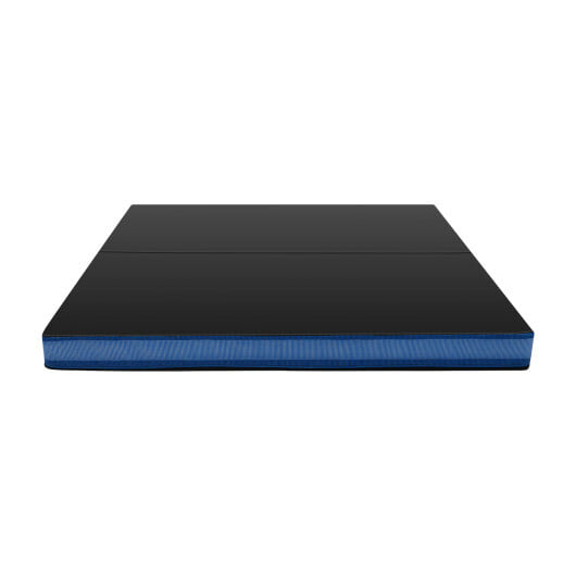 Bi-Fold Gymnastics Mat Thick Folding Exercise Mat with Carrying Handles-Black - Color: Black