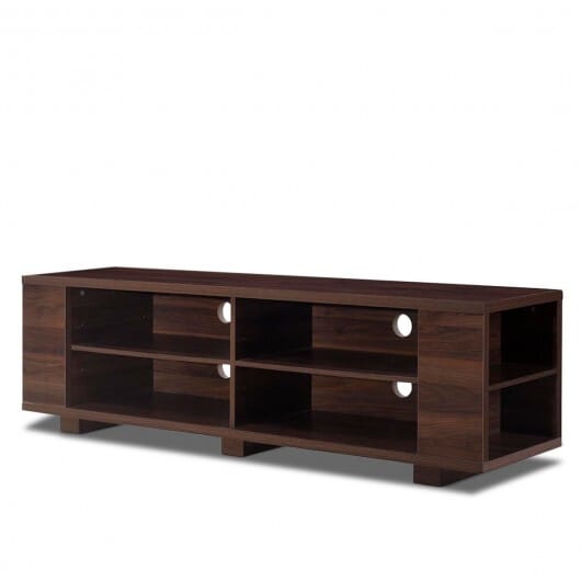 59 Inch Console Storage Entertainment Media Wood TV Stand-Wa