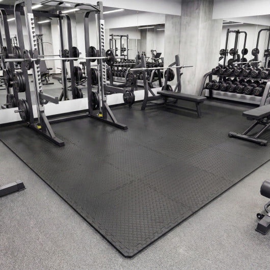 24Tiles 1/2" Puzzle Exercise Floor Mats-Black - Color: Black - Image 2