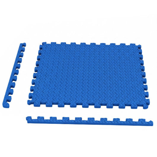 12 Tiles 1/2" Puzzle Exercise Floor Mats-Blue - Color: Blue