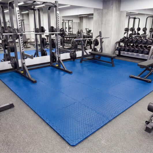 12 Tiles 1/2" Puzzle Exercise Floor Mats-Blue - Color: Blue - Image 2