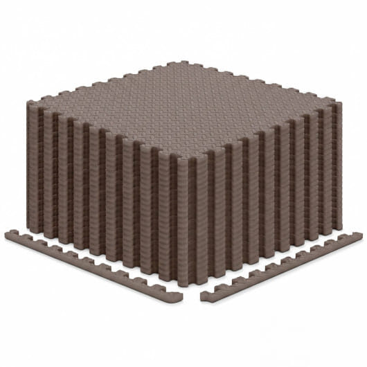 24Tiles 1/2" Puzzle Exercise Floor Mats-Brown - Color: Brown