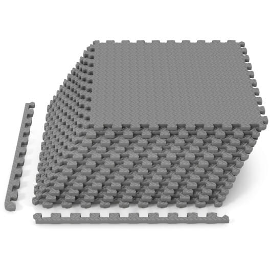 12Tiles 1/2" Puzzle Exercise Floor Mats-Gray - Color: Gray