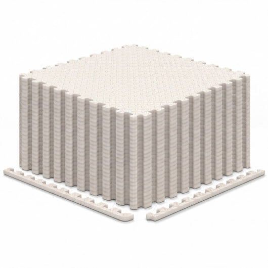 24Tiles 1/2" Puzzle Exercise Floor Mats-Beige - Color: Beige