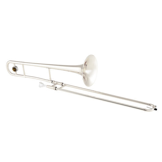 Slide Trombone for Beginners with Portable Case and Shoulder Strap-Silver - Color: Silver - Image 4