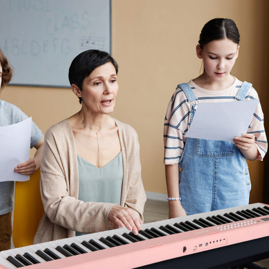 88 Key Foldable Electric Keyboard Piano with Wireless MIDI and Dual Speakers-Pink - Color: Pink - Image 3