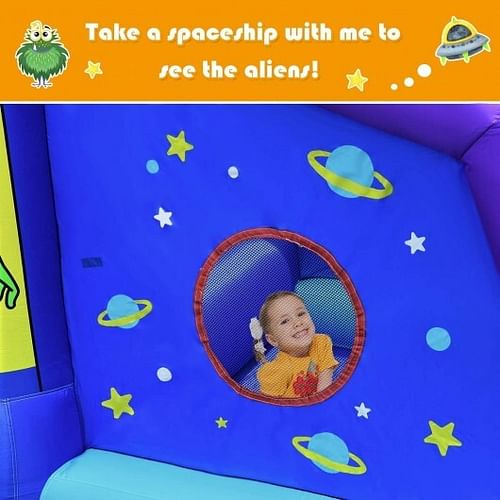 Inflatable Alien Style Kids Bouncy Castle with 480W Air Blower - Color: Multicolor