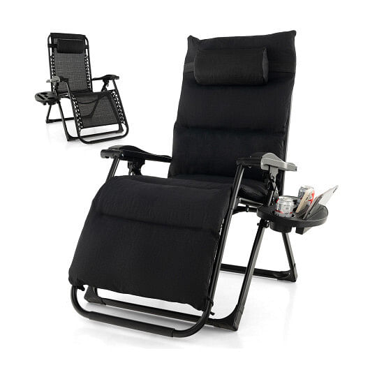 Adjustable Metal Zero Gravity Lounge Chair Removable Cushion