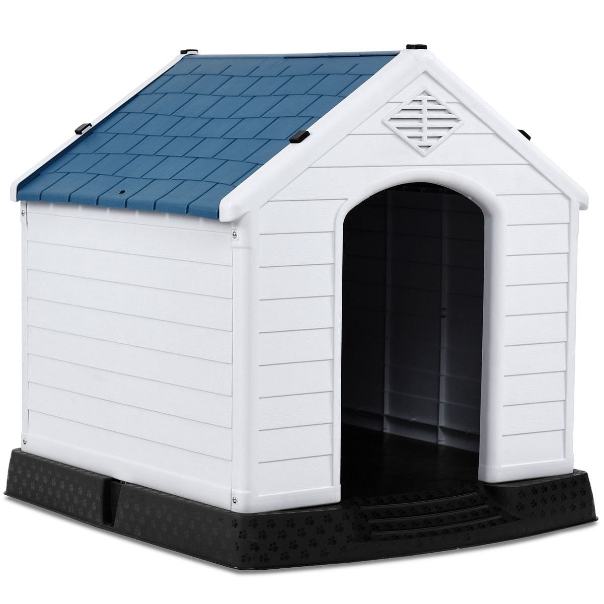 Indoor/Outdoor Waterproof Plastic Dog House Pet Puppy Shelter- Color: Multico