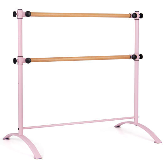 4 Foot Portable  Freestanding Double Ballet Barre-Pink - Color: Pink