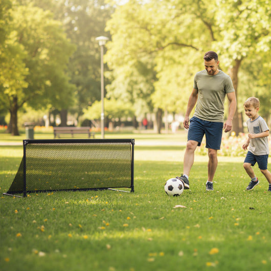 Portable POP Up Toddler Soccer Net with Metal Frame-S - Color: Black - Size: S - Image 2