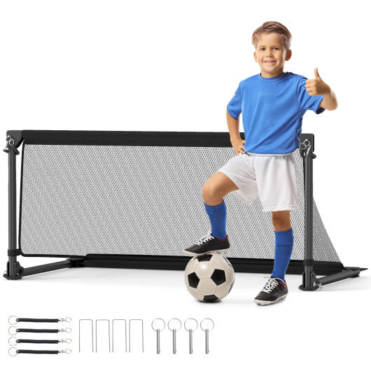 Portable POP Up Toddler Soccer Net with Metal Frame-S - Color: Black - Size: S - Image 4