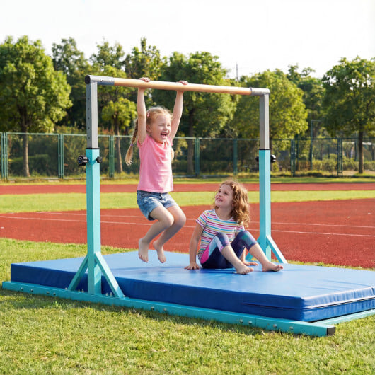 8 FT Double Horizontal Bars with 13-Level Adjustable Heights-Green - Color: Green - Image 3