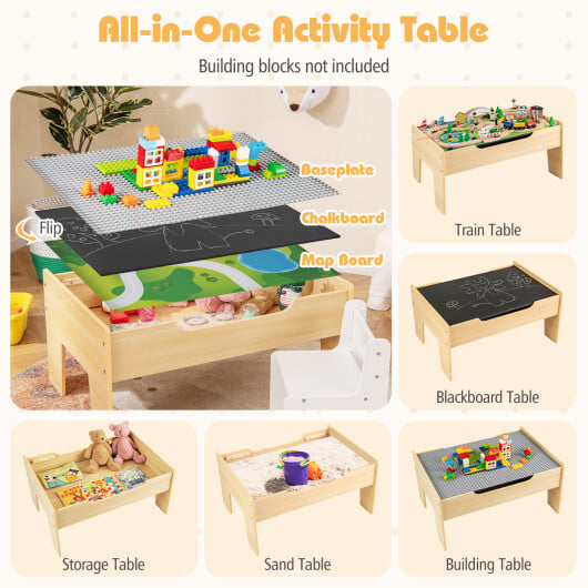 78 Pieces Wooden Train Set Activity Railway Playset for Kids Aged 18M+ - Color: Natural - Image 5
