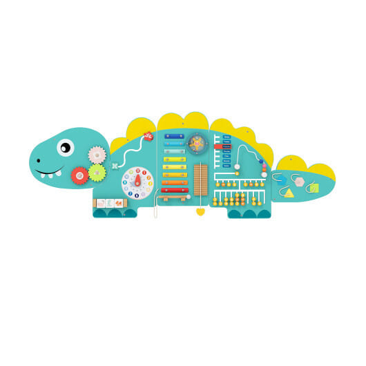 11-in-1 Dinosaur Activity Wall Busy Board Panels for Toddlers Education and Early Development-Green - Color: Green - Image 4