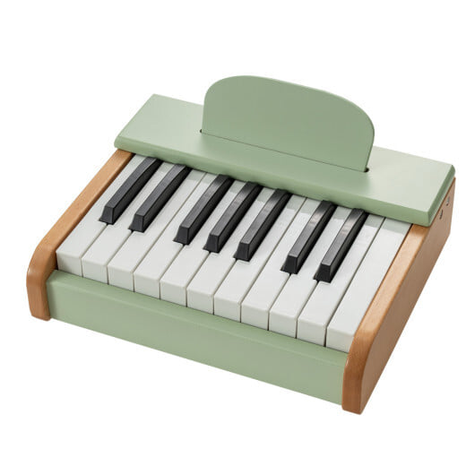 18 Keys Wooden Piano for Kids with Removable Music Stand-Green - Color: Green - Image 4