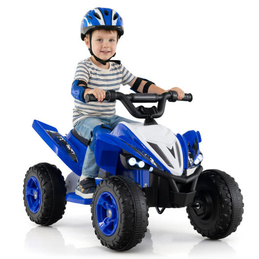 12V Kids Ride On ATV 4-Wheeler Quad with LED Lights and 7 mph Max Speed-Navy - Color: Navy - Image 4