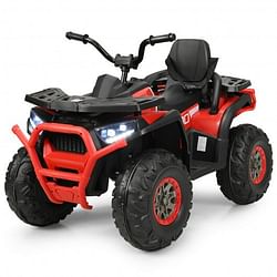 Category: Dropship Toys & Games, SKU #TY327802RE+, Title: 12 V Kids Electric 4-Wheeler ATV Quad with MP3 and LED Lights-Red - Color: Red