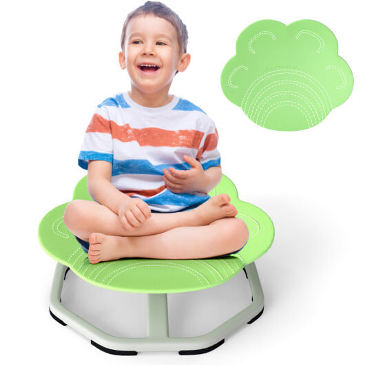Kids Sensory Swivel Chair Cat Claw 360?&deg; Spinning Chair with Non-Slip Metal Base-Green - Color: Green