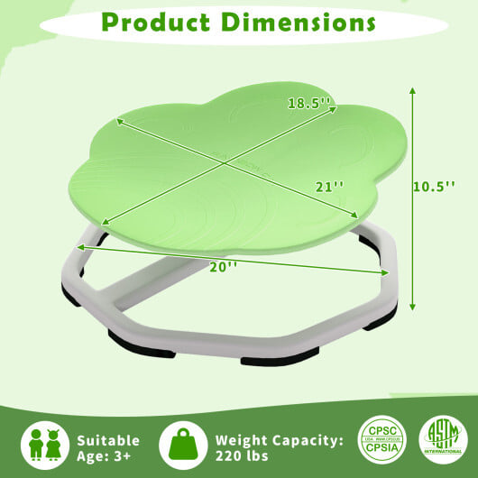 Kids Sensory Swivel Chair Cat Claw 360?° Spinning Chair with Non-Slip Metal Base-Green - Color: Green - Image 5