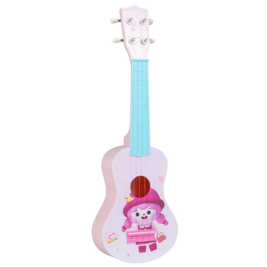 21 Inch Children Mini Ukulele with 4 Nylon Strings and 12 Frets - Color: Pink & Blue