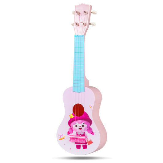 21 Inch Children Mini Ukulele with 4 Nylon Strings and 12 Frets - Color: Pink & Blue - Image 4