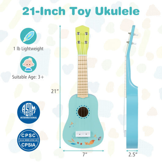 21 Inch Ukulele Guitar for Kids with Basswood Body for 3+ Years Old - Image 5